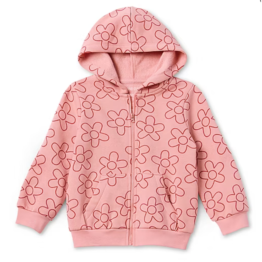 Okie Dokie Toddler‎ & Little Girls Fleece Hooded Lightweight Jacket Pink - 4T